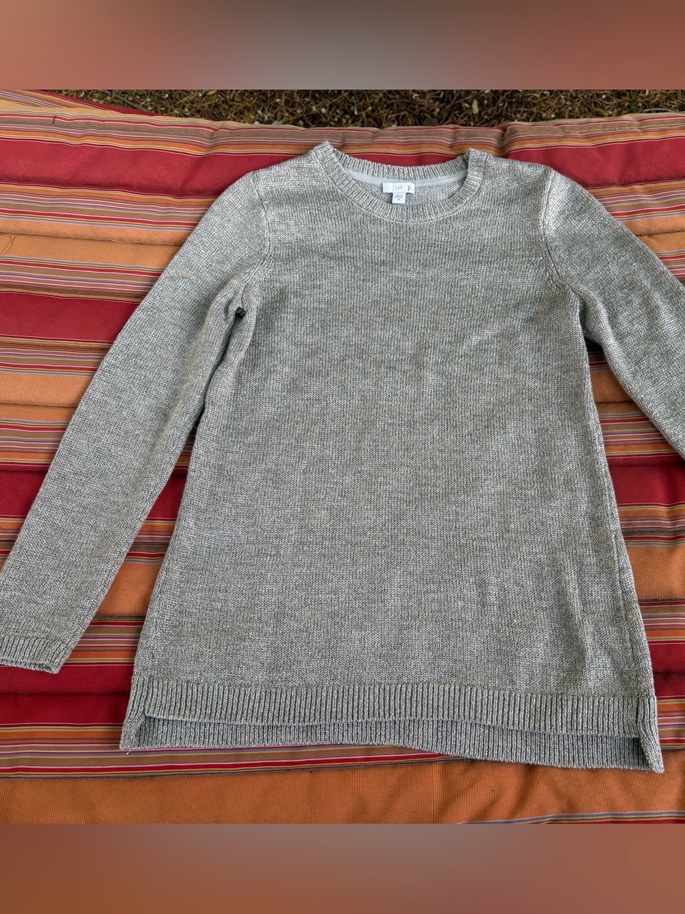 J. Jill Light Gray Crewneck Sweater